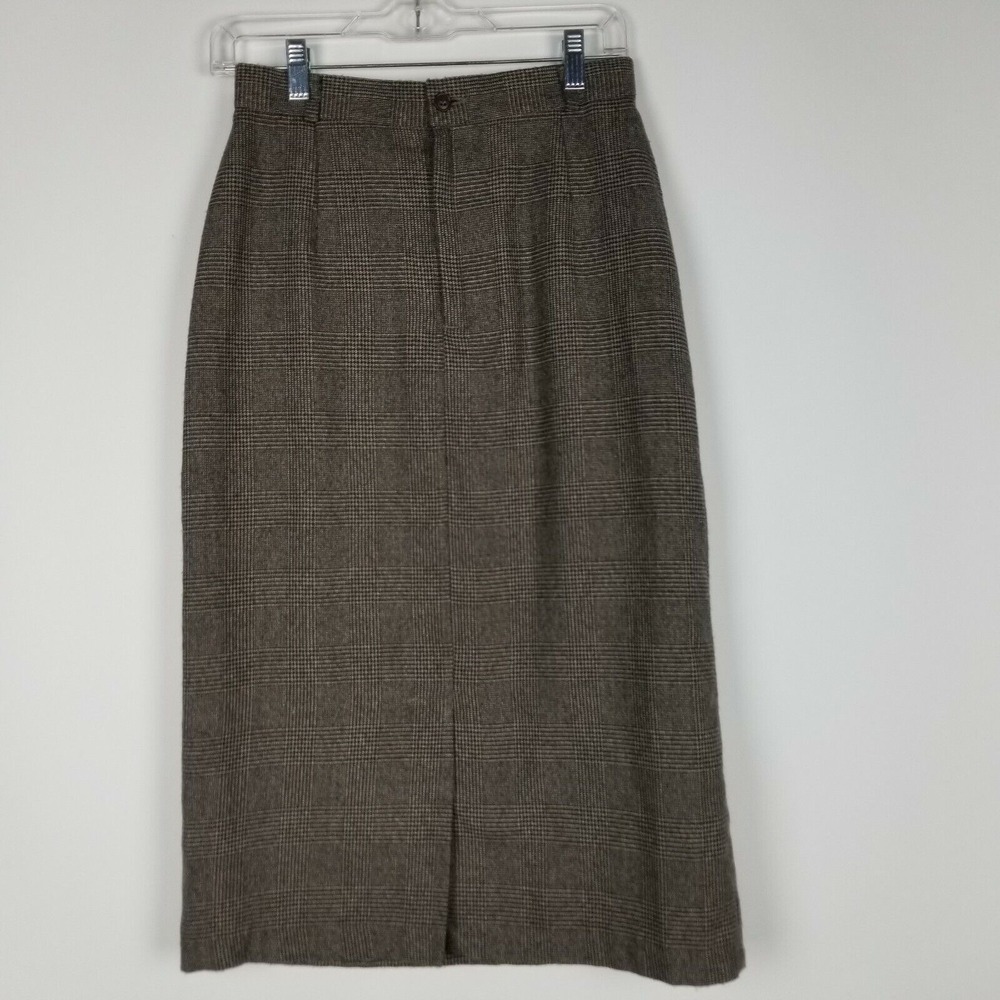 Vintage Lord Isaacs Sport Women's Size S‎ M Grey Small Plaid Modest Herringbone